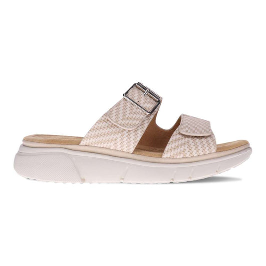 Rage Slide Sandal - Beige Raffia