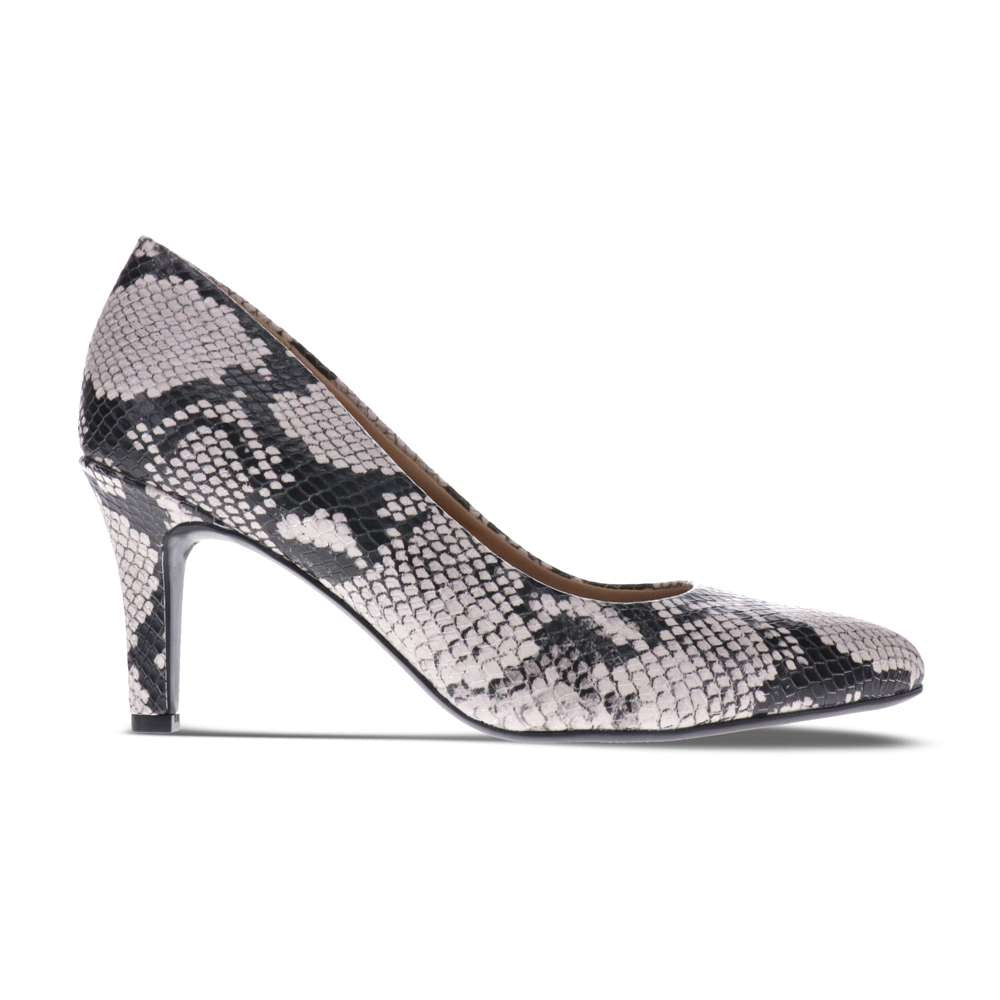 Evie Pump - Black/White Snake