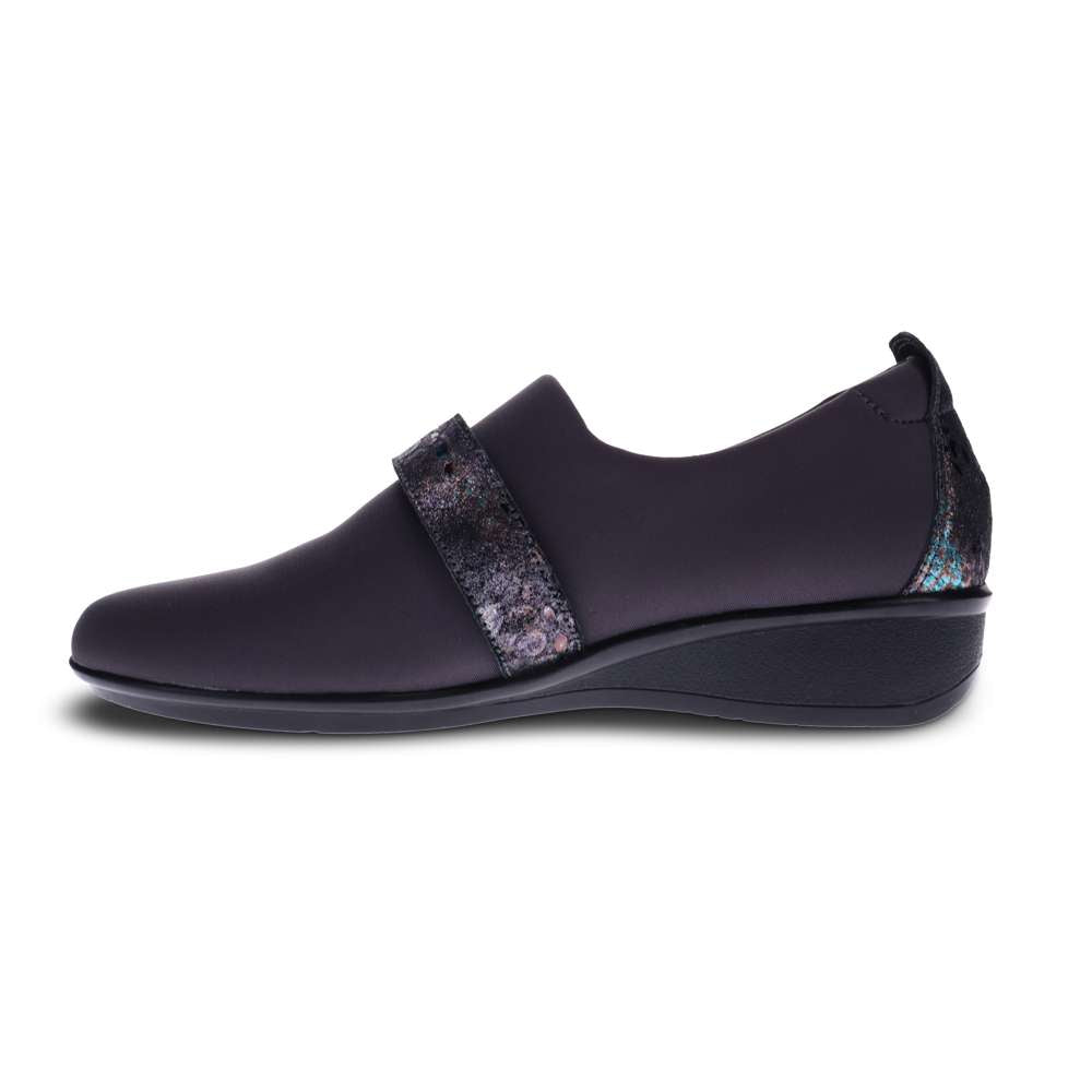 Genoa Stretch Loafer - Graphite/Black Metallic Python