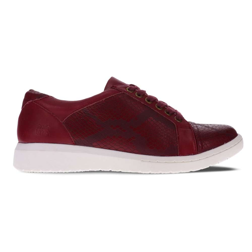 Belinda Casual Sneaker - Burgundy Snake