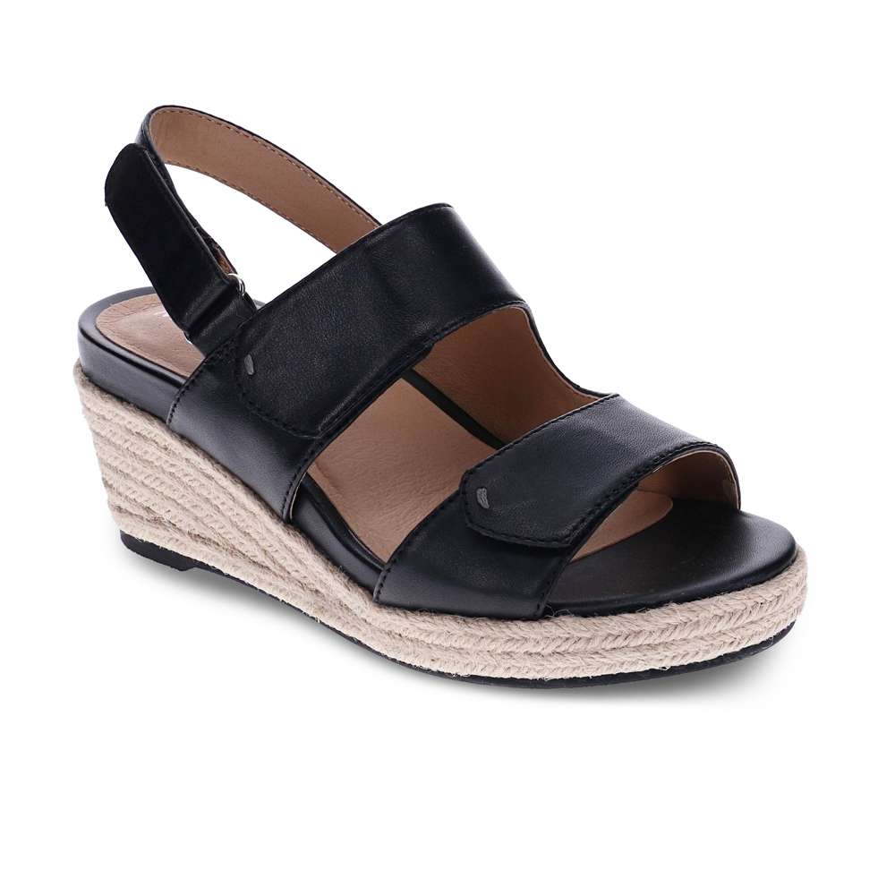 Deanne Wedge Sandal - Black