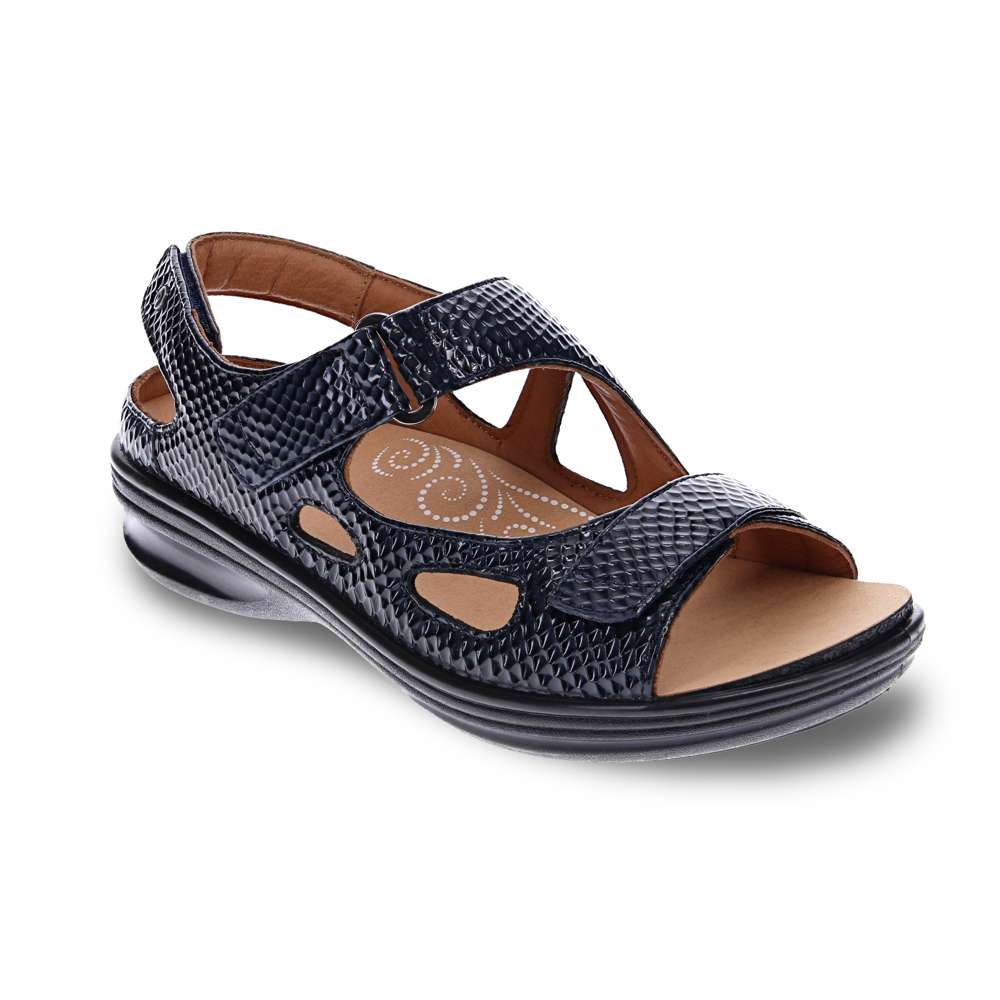 Astoria Sandal - Navy Snake
