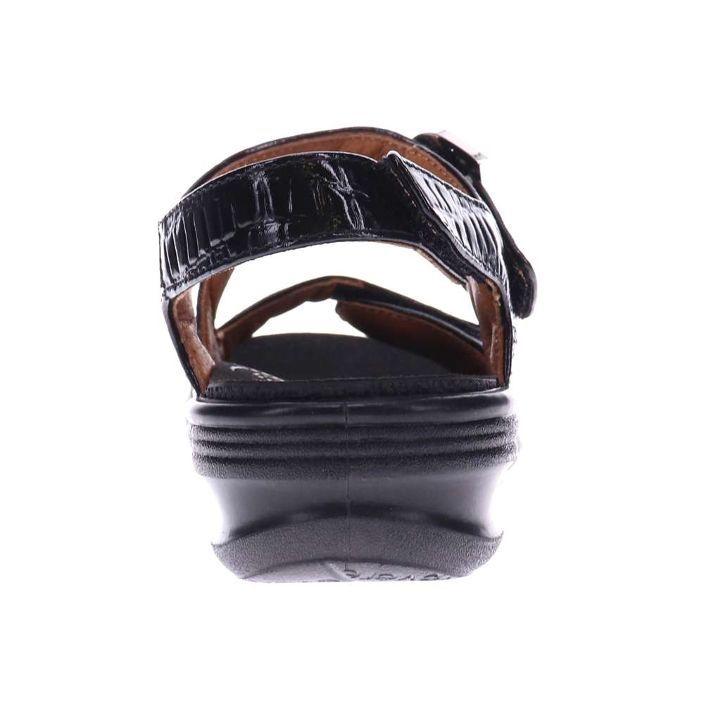 Barcelona Back Strap Sandal - Black Croc