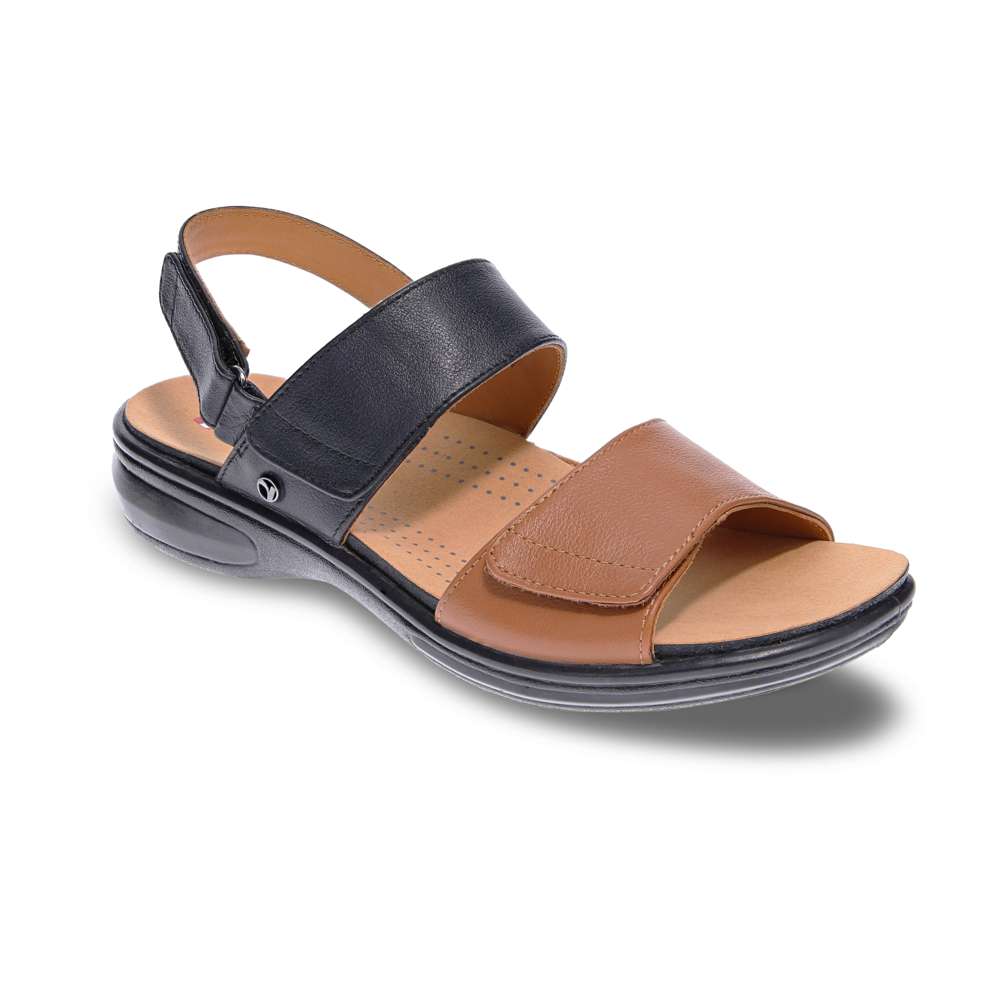 Como Adjustable Sandal - Black/Tan