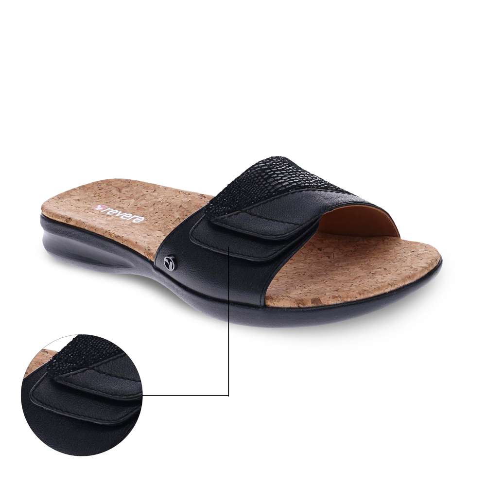 Macau II Slide Sandal - Black Lizard