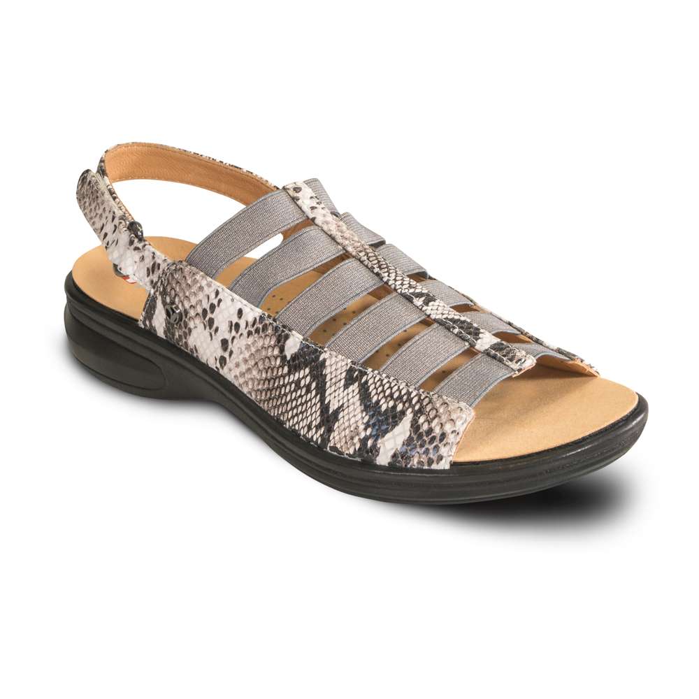 Olympia Elastic Sandal - Natural Snake