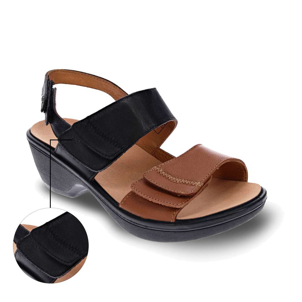 Rosario Wedge - Black/Tan