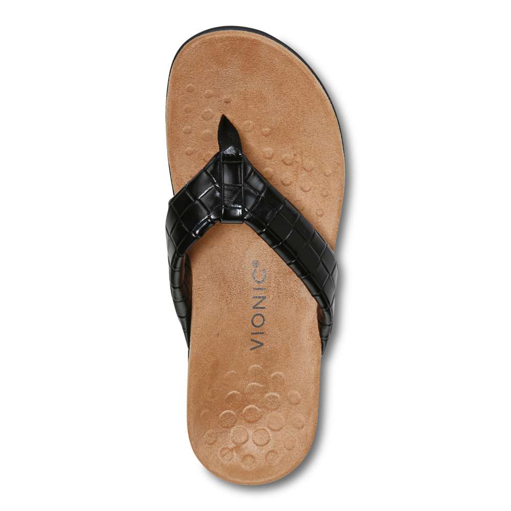 Layne Toe Post Sandal - Black Woven