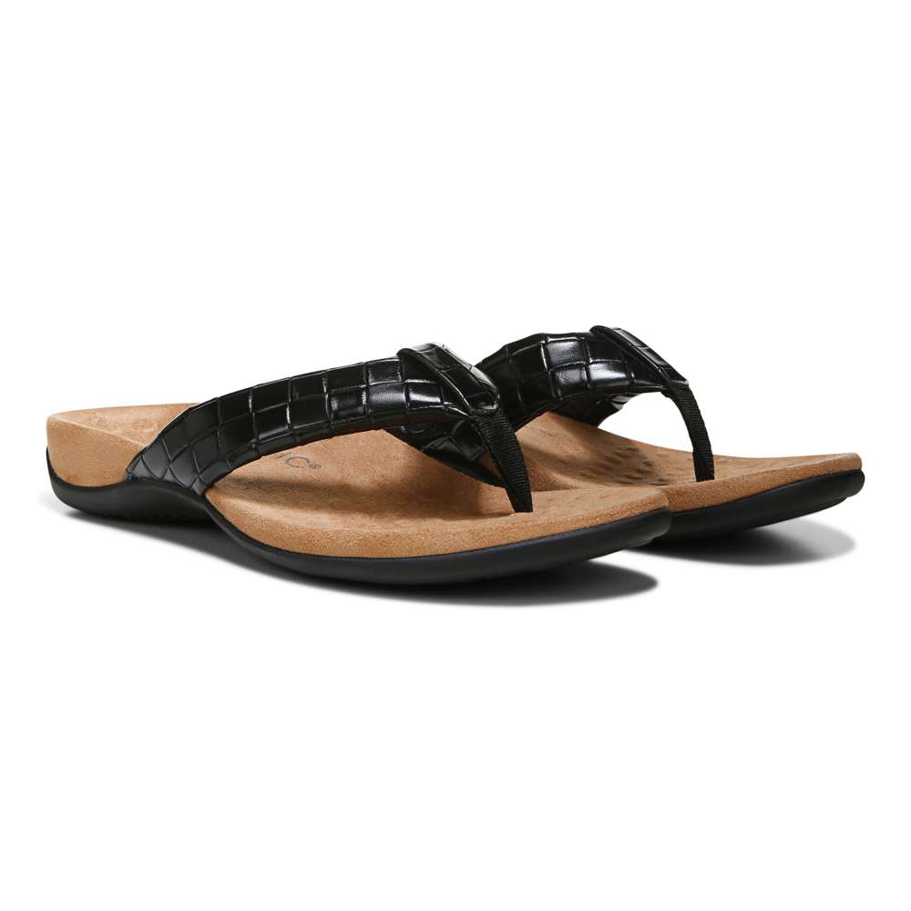 Layne Toe Post Sandal - Black Woven