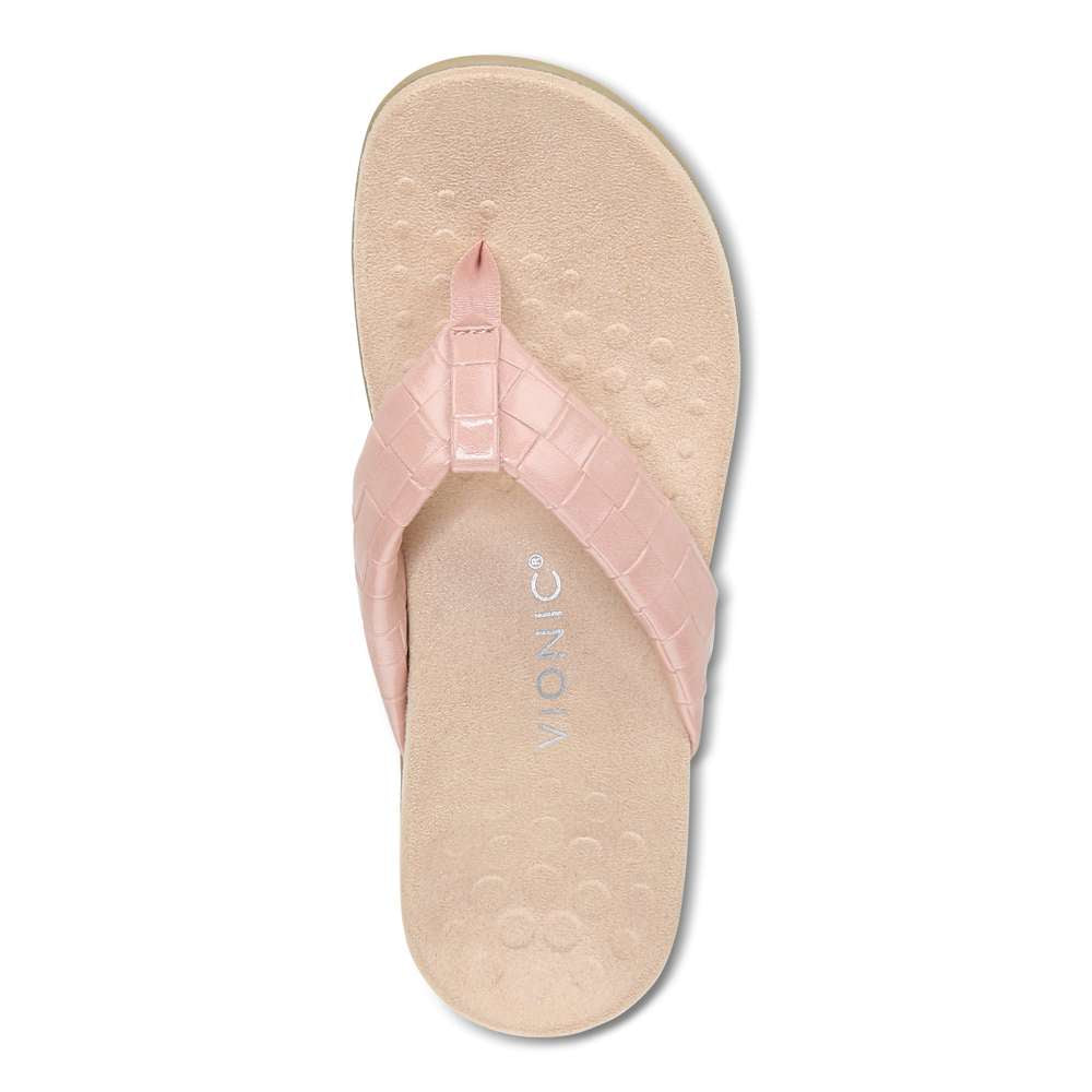 Layne Toe Post Sandal - Peach Woven