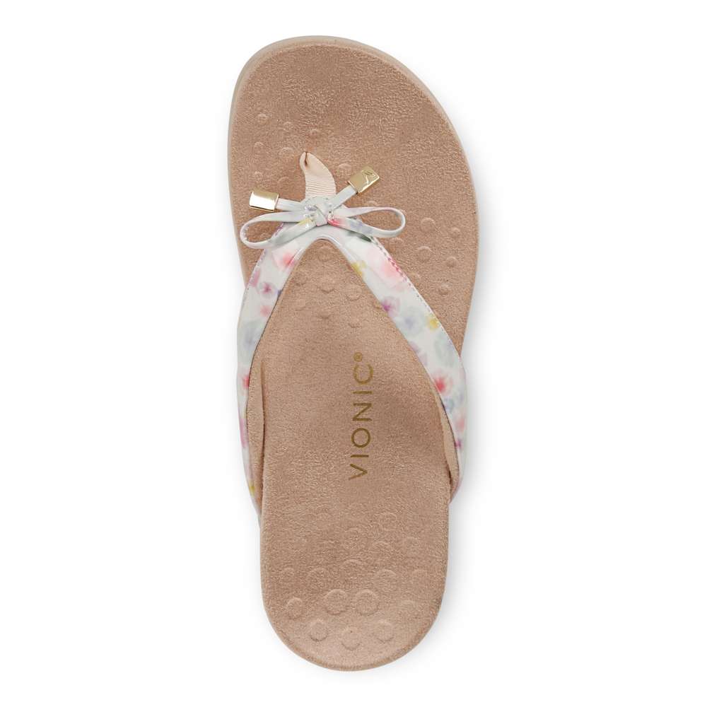 Bella Toe Post Sandal - Cream Poppy