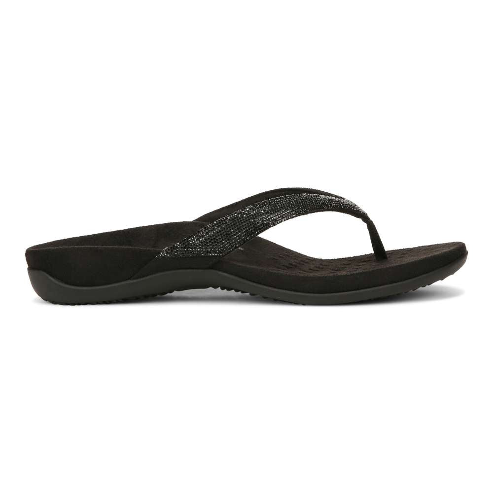 Dillon Shine Toe Post Sandal - Black