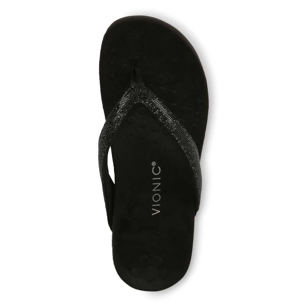 Dillon Shine Toe Post Sandal - Black