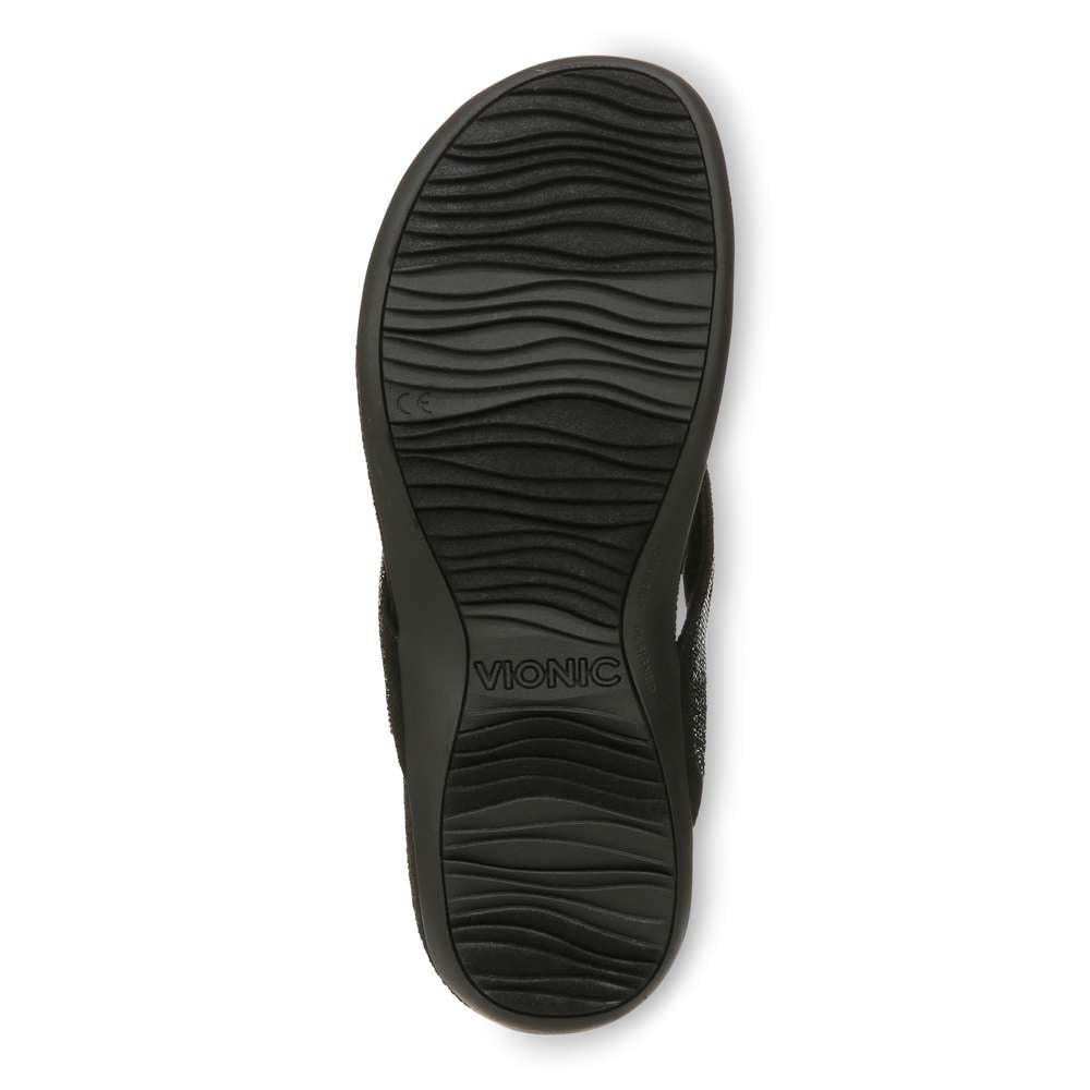 Dillon Shine Toe Post Sandal - Black