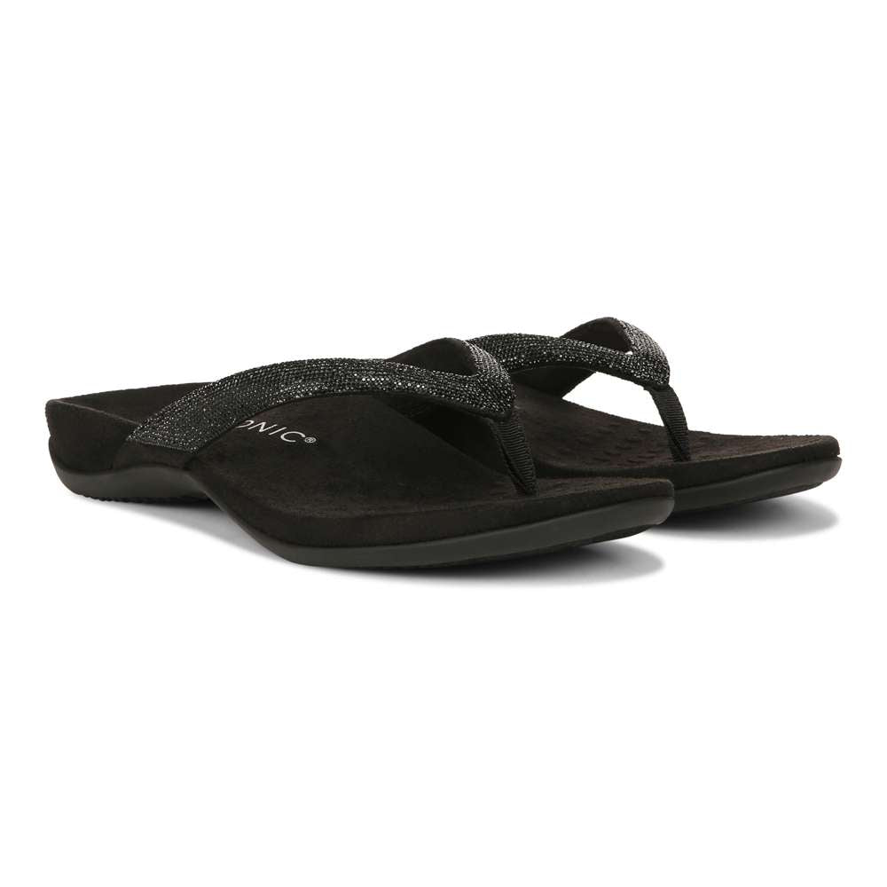 Dillon Shine Toe Post Sandal - Black