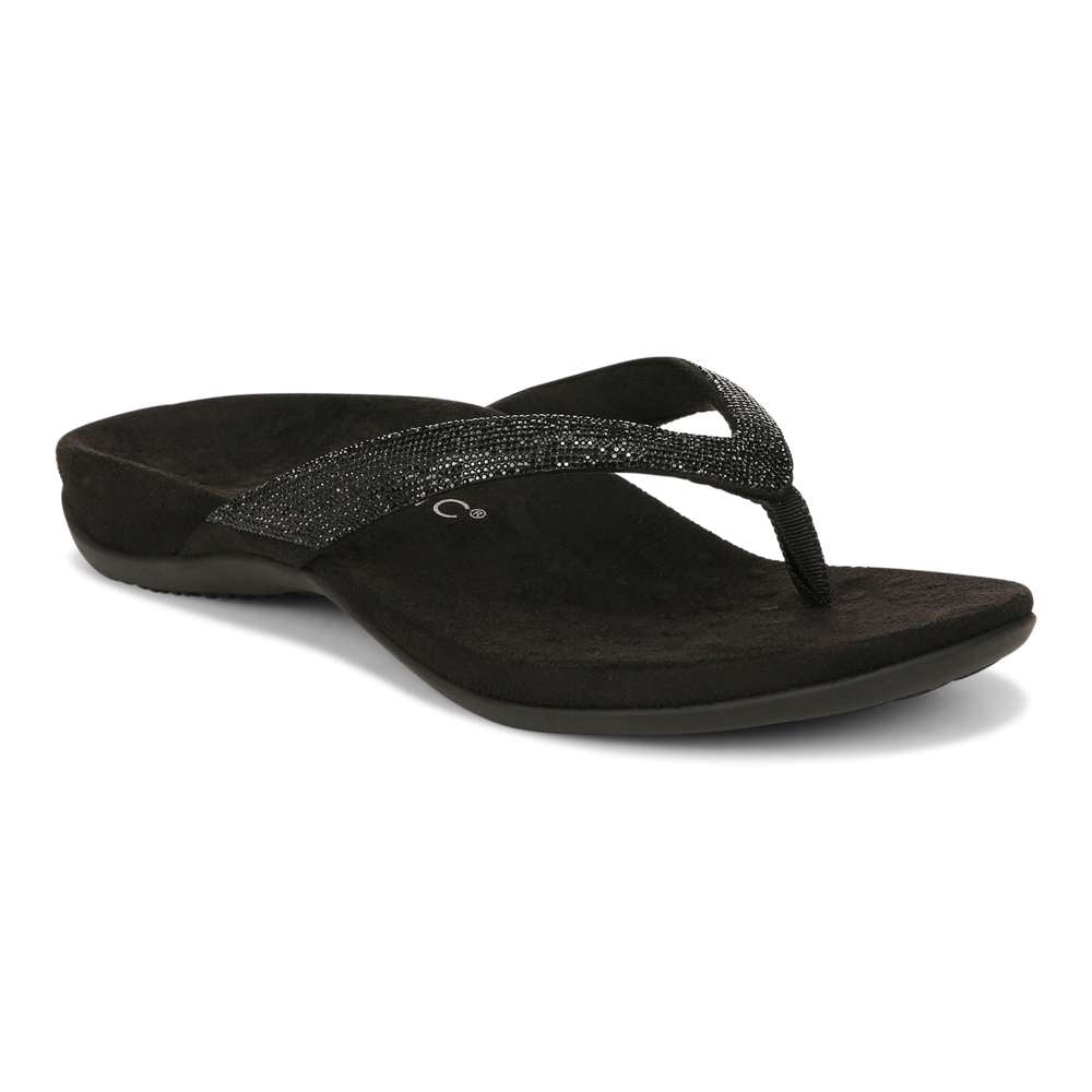 Dillon Shine Toe Post Sandal - Black