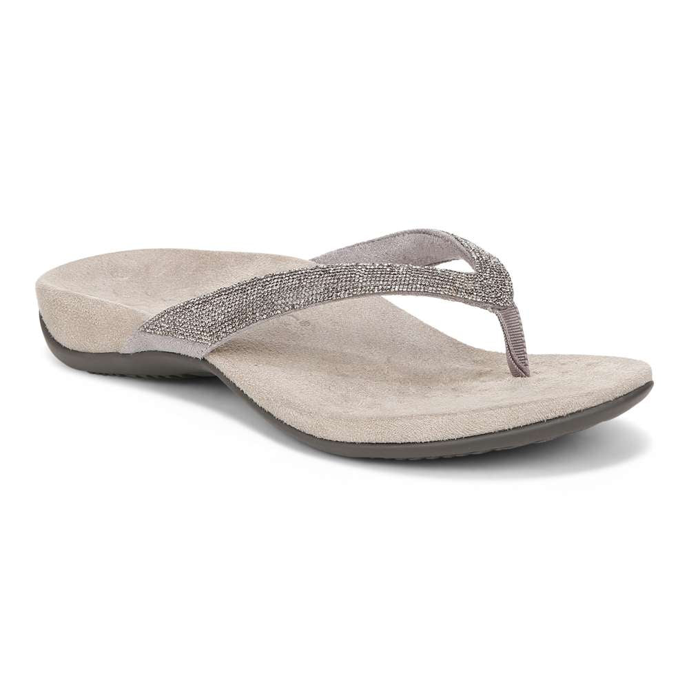 Dillon Shine Toe Post Sandal - Stormy