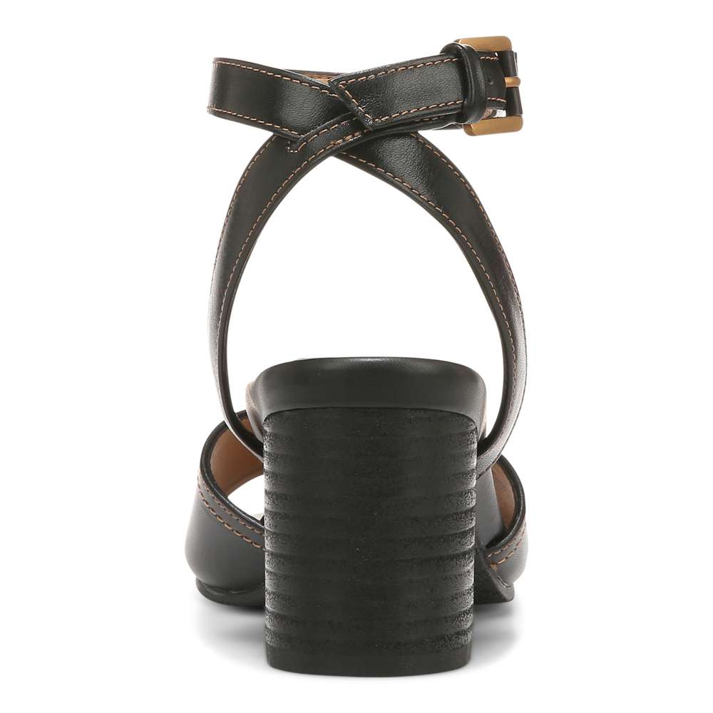 Isadora Heeled Sandal - Black Leather
