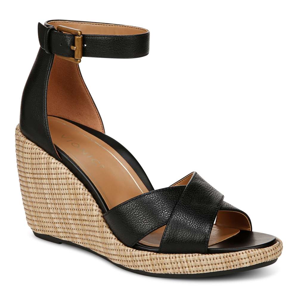 Marina Wedge Sandal - Black