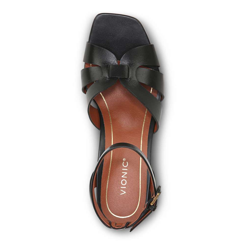 Marrin Heeled Sandal - Black Leather