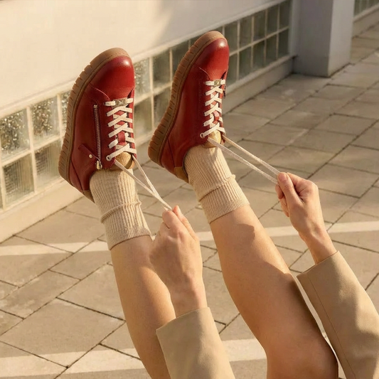 Lifestyle image for Luna Zip Casual Sneaker - Ruby Red
