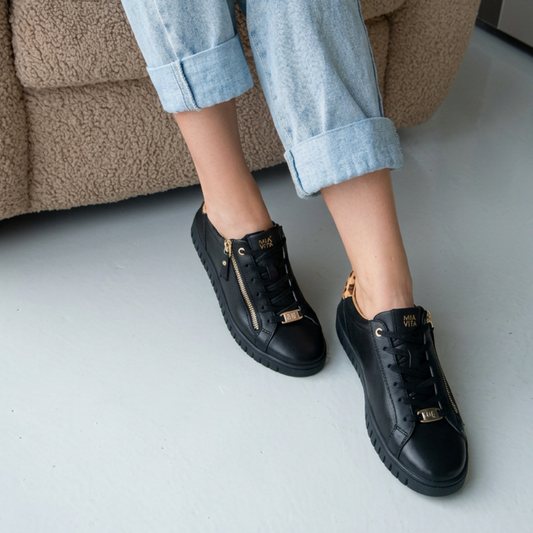 Lifestyle image for Luna Zip Casual Sneaker - Black Leopard