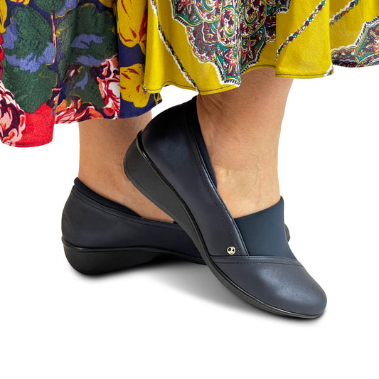 Lifestyle image for Naples Wedged Loafer - Sapphire