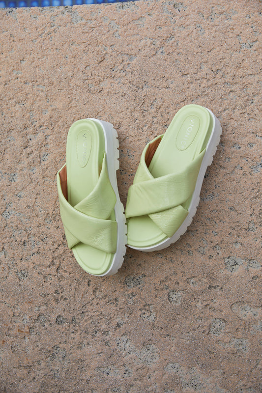 Lifestyle image for Vesta Flatform Lug Sandal - Pale Lime