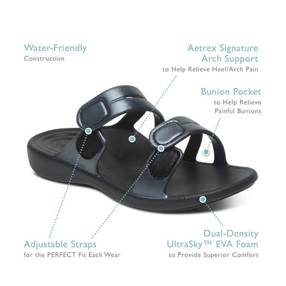Janey Sport Slide - Black