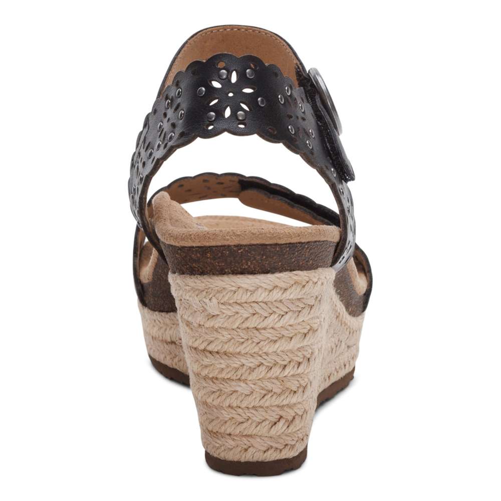 Sydney Espadrille Wedge - Black Cutout