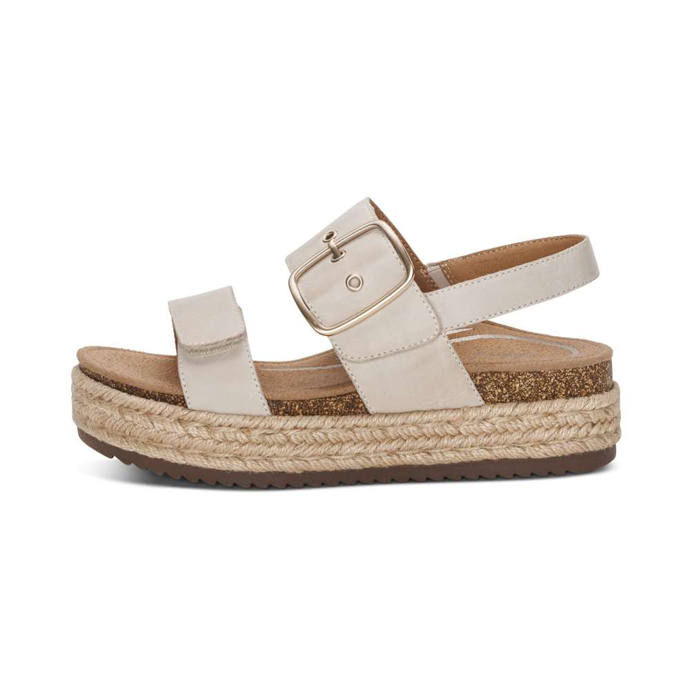 Vania Arch Support Platform Sandal - Ivory