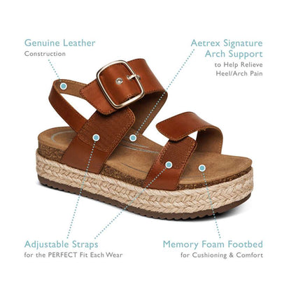 Vania Arch Support Platform Sandal - Walnut