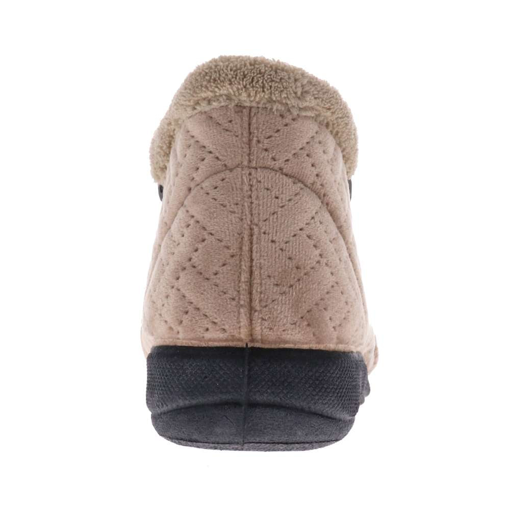 Dahlia Quilt Slipper - Taupe