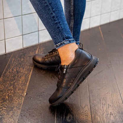 Judy Lace-Up Work Shoe - Black