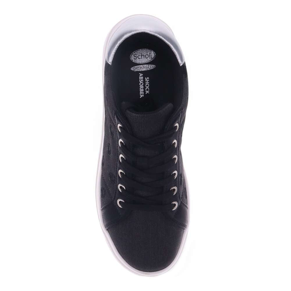 Paisley Floral Lace-Up Casual Sneaker - Black/Silver