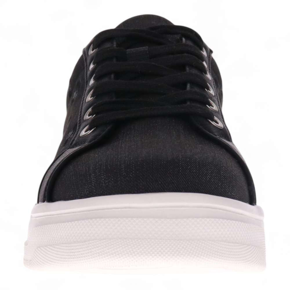 Paisley Floral Lace-Up Casual Sneaker - Black/Silver