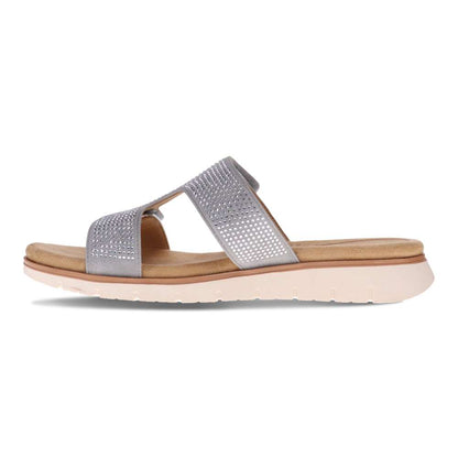 Nola Sandal - Lt Grey/Rhinestone