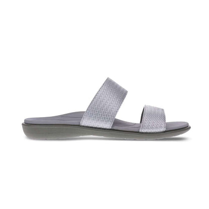 Penang Weave Slide Sandal - Silver