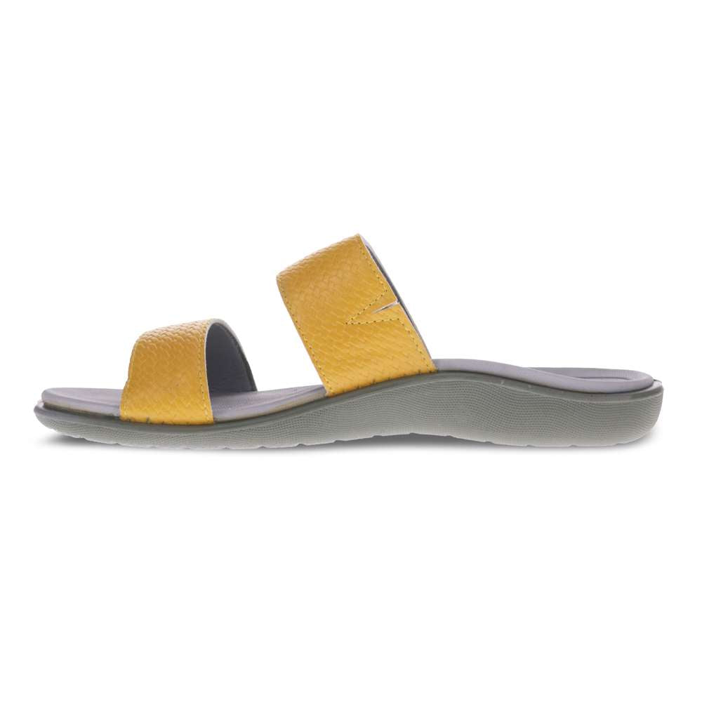 Penang Weave Slide Sandal - Yellow