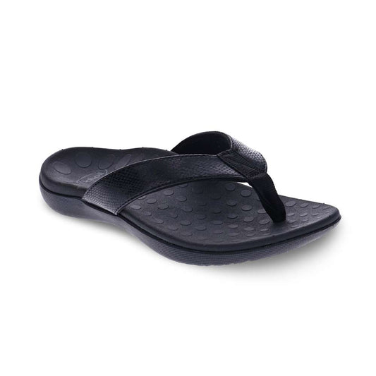 Sonoma Snake Toe Post Sandal - Black Metallic Snake