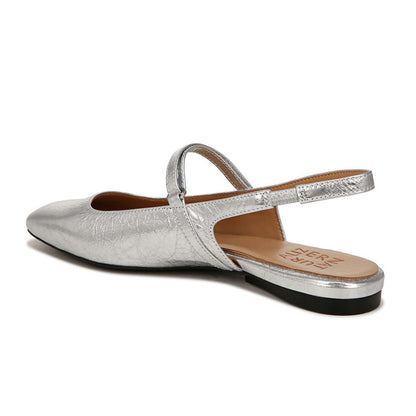 Connie Mary Jane Slingback Flat - Silver