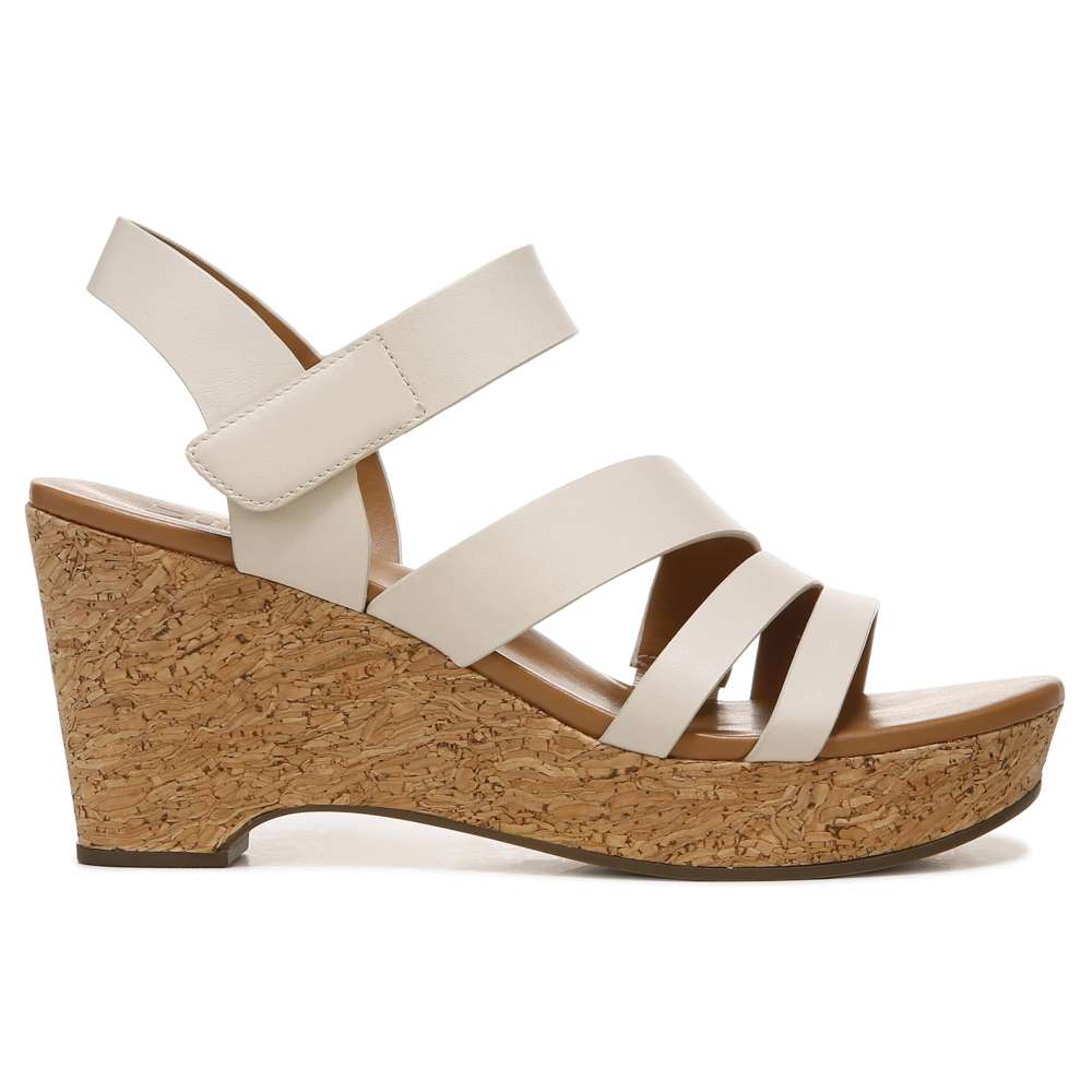 Cynthia Wedge Sandal - Porcelain