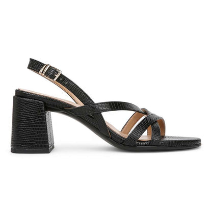 Demi Block Heel Dress Sandal - Black Lizard