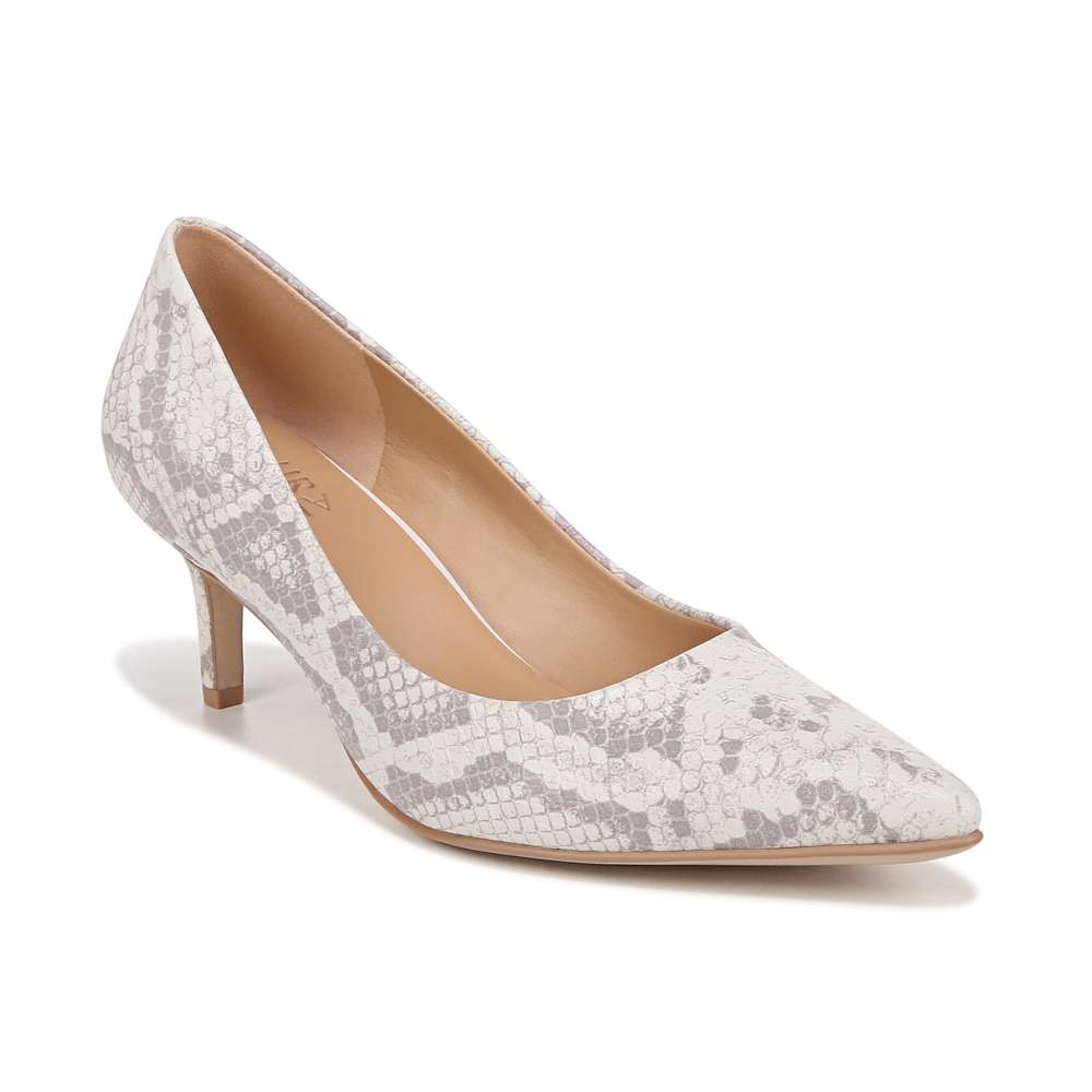 Everly Kitten Heel - White Snake
