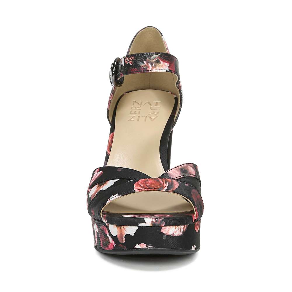 Malina Block Heel - Black Floral