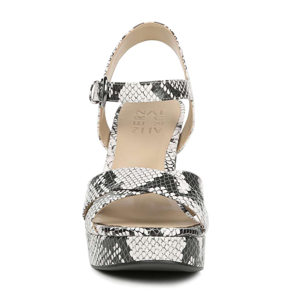 Mia Heeled Sandal - Black/White