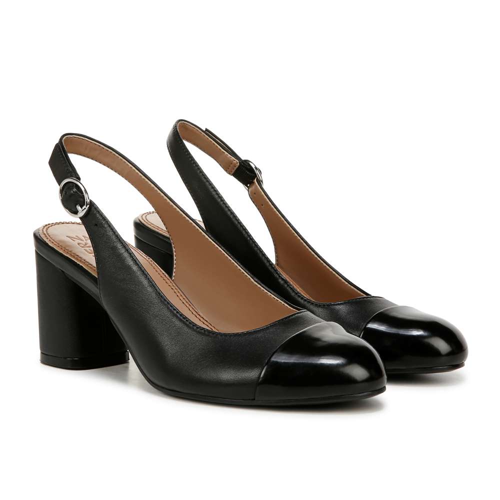 Sophie Slingback Pump - Black Leather