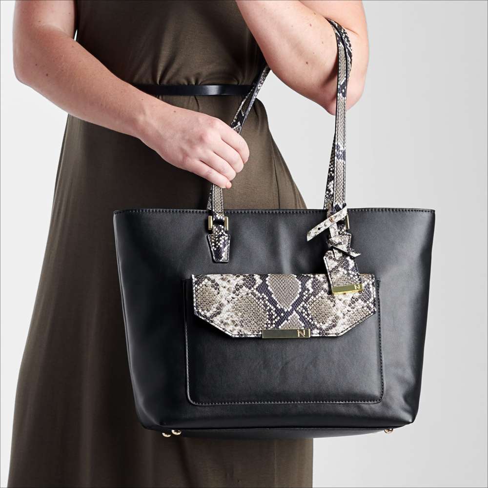 Dylana Tote Bag - Black Snake