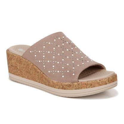 Royal Wedge Sandal - Biscotti