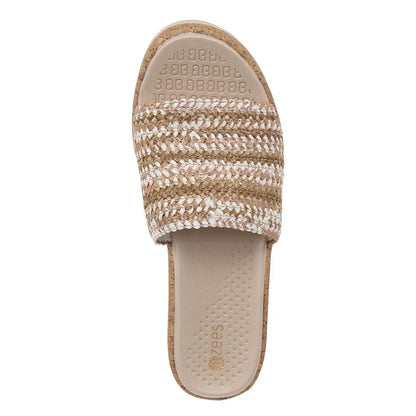 Runaway Slide Wedge Sandal - Beige Multi